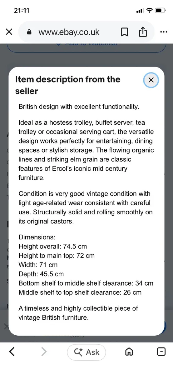 Ercol Hostess Trolley - Image 3