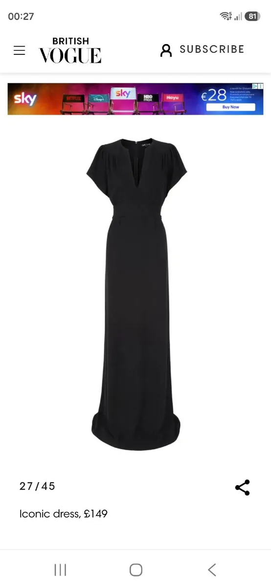 Ossie Clark long black dress - Image 1