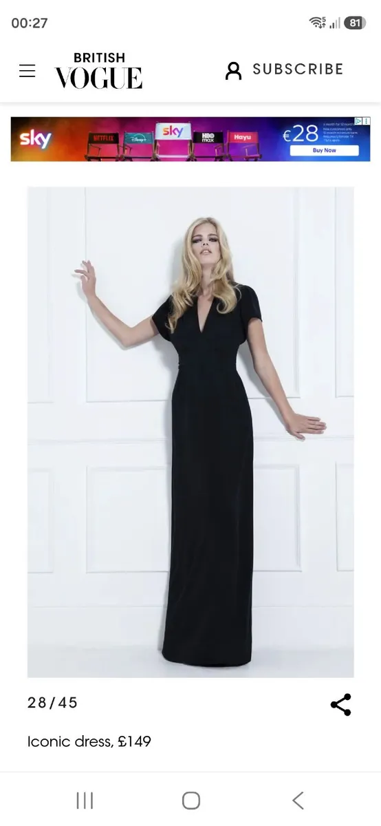 Ossie Clark long black dress - Image 2