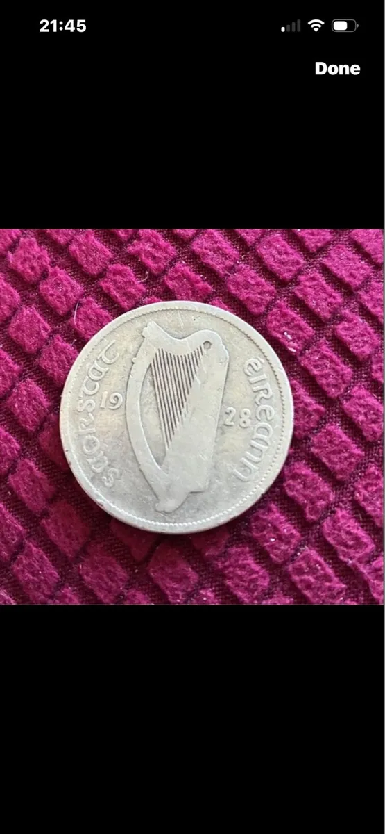 Very Rare 1928 Leath Coroin/ Half Crown - Image 1