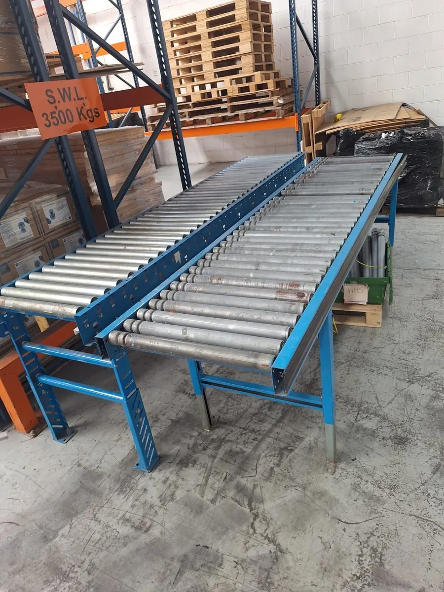 5 Heavy Duty Gravity Roller Conveyors – Approx. 3m - Image 1