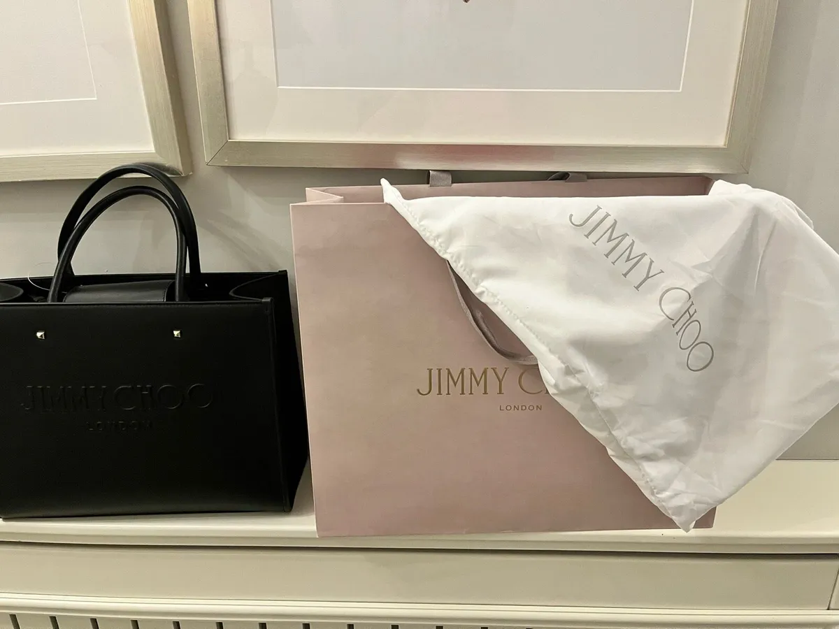 JIMMY CHOO AVENUE TOTE M BLACK CALF LEATHER - Image 2