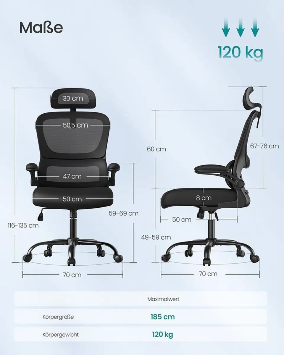 Ergonomic Office Chair with Lumbar Support & Adjus - Image 2