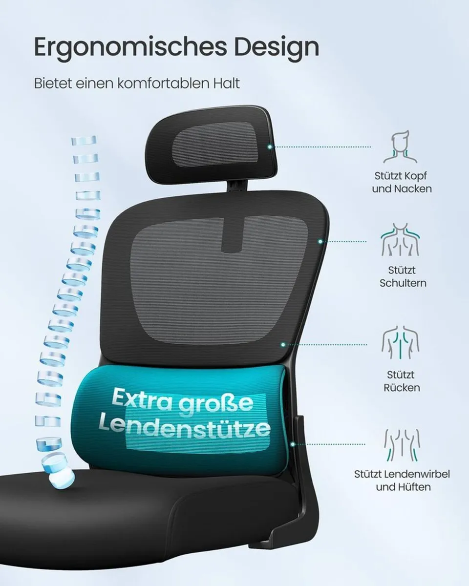 Ergonomic Office Chair with Lumbar Support & Adjus - Image 3