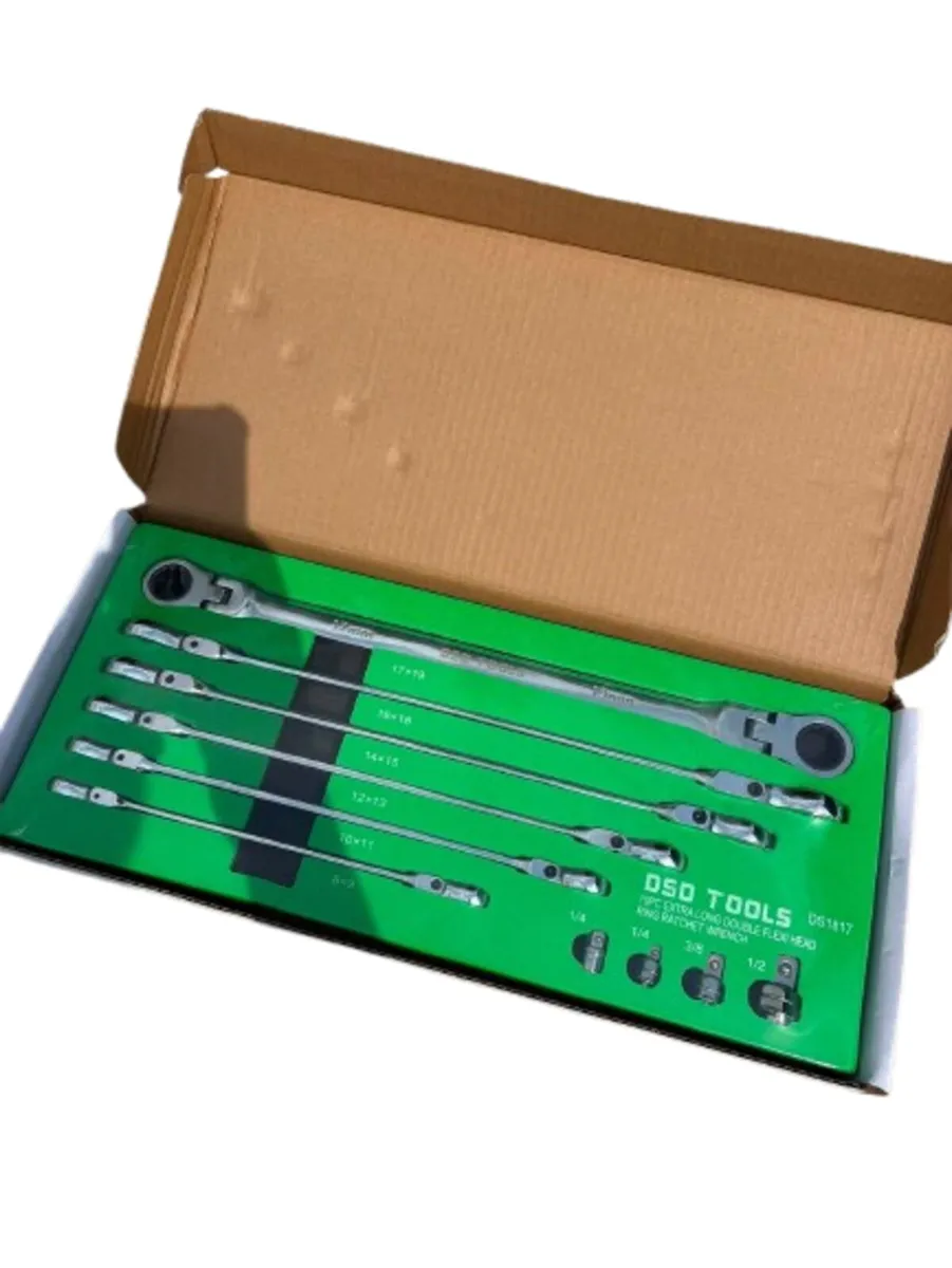 DSD TOOLS 10PC DOUBLE FLEXI HEAD RACHET SPANNERS