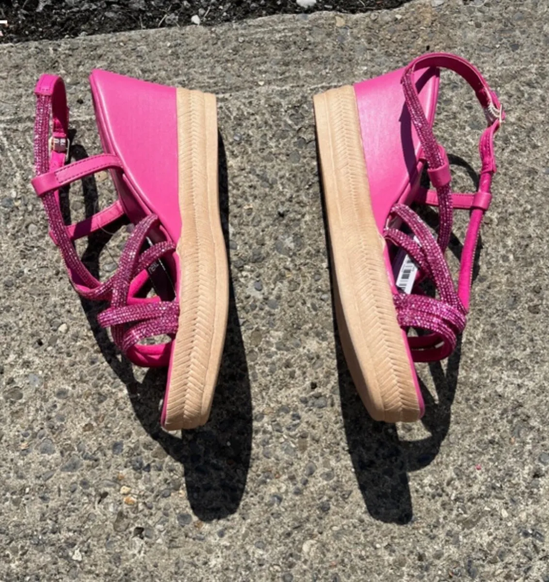 Brand New Pink Wedge Sandals - Size 6 / 39 - Image 4