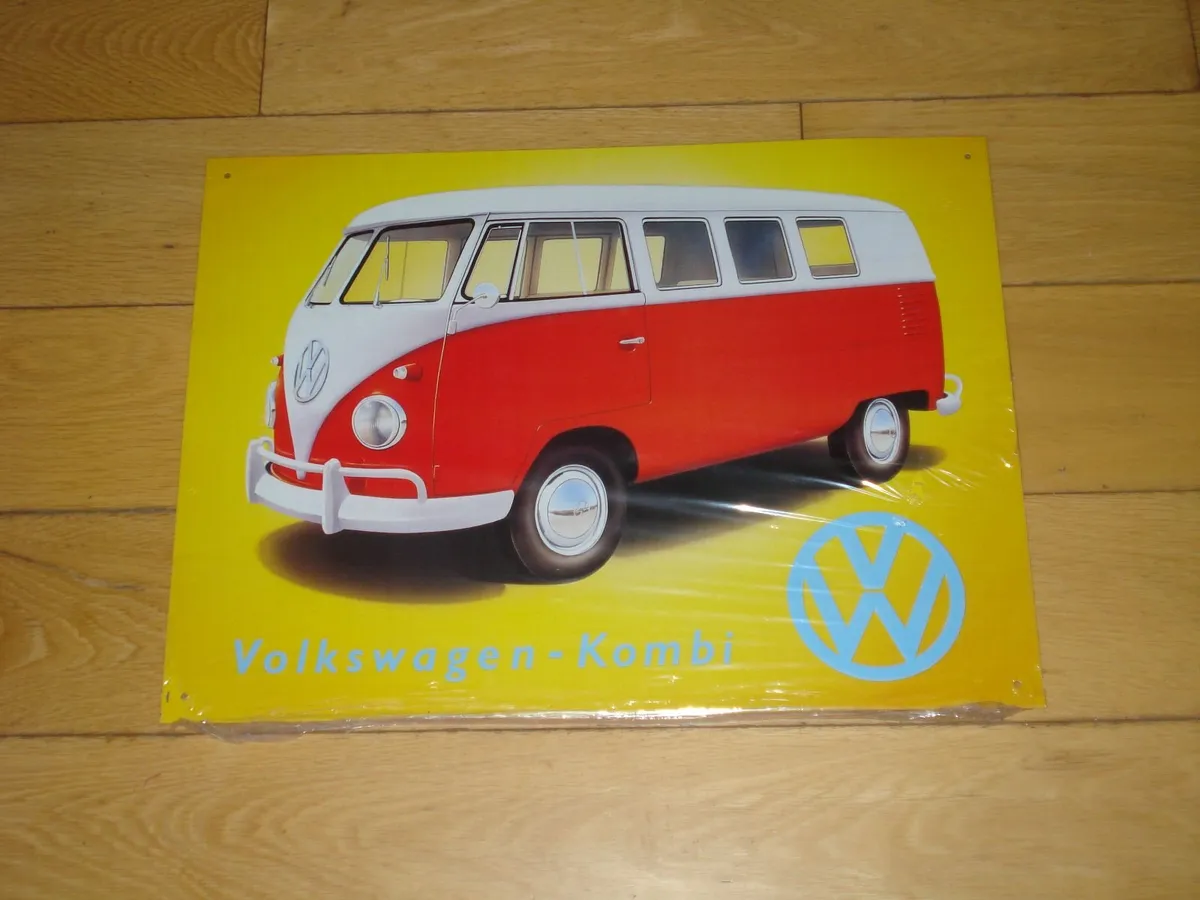 VINTAGE VW MINIBUS KOMBI METAL SIGN. - Image 1