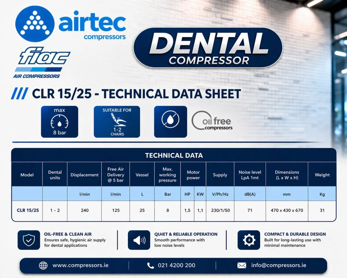 COMPRESSOR- DENTAL AIR COMPRESSOR - IN STOCK - Image 2