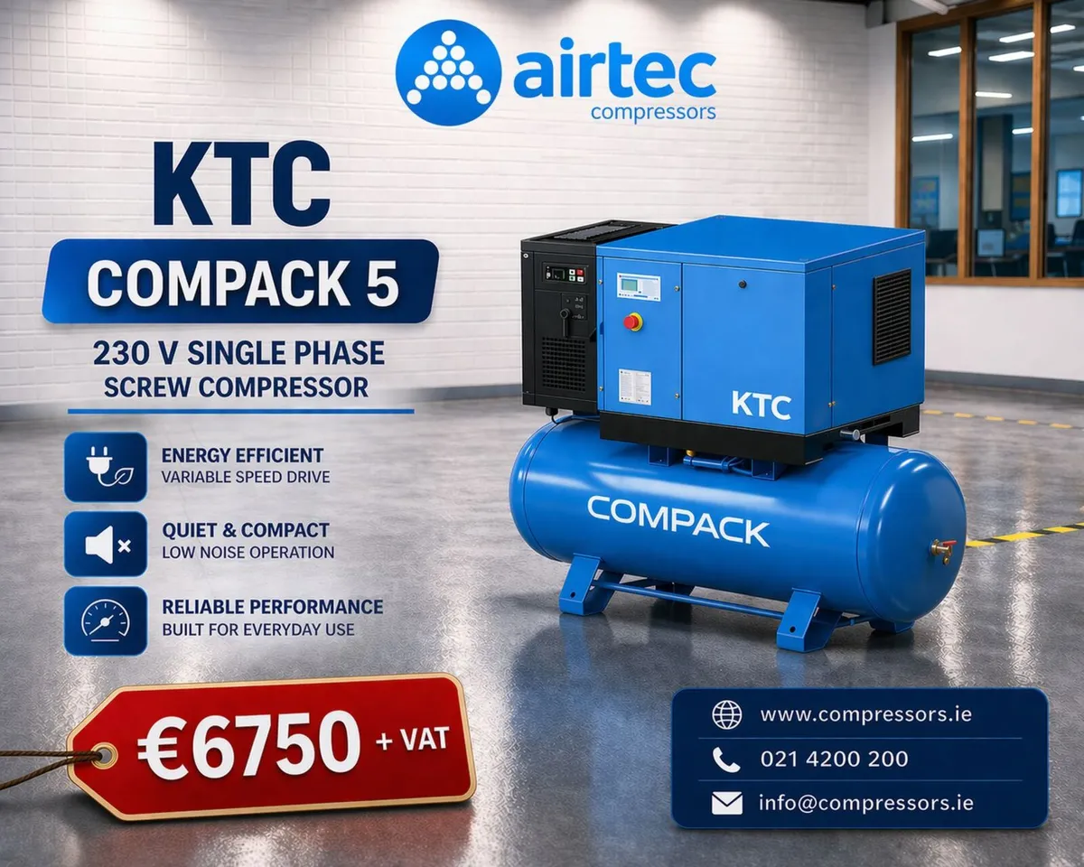 SCREW COMPRESSOR - 230 V SINGLE PHASE- IN STOCK - Image 1