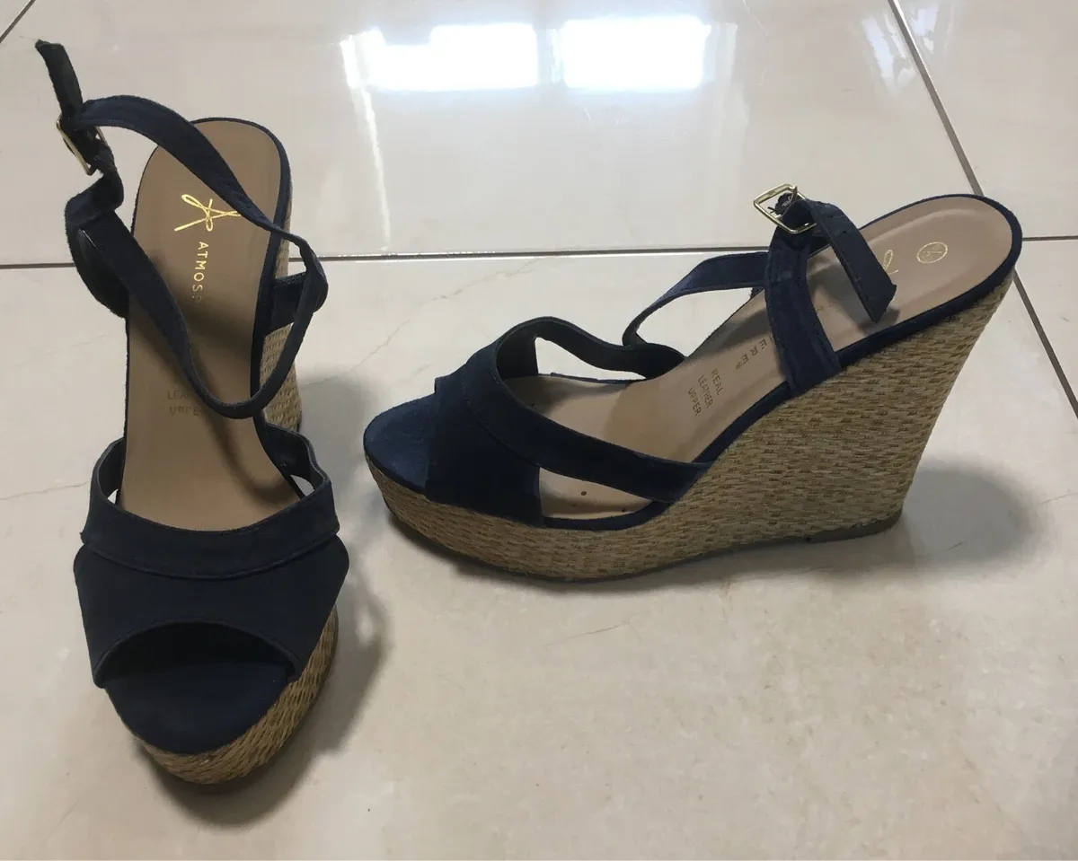 Navy Wedge sandals - Image 1