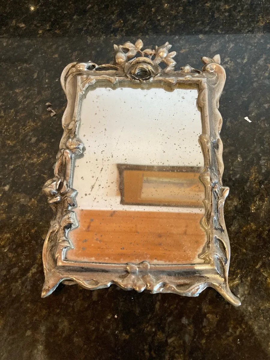 Vintage metal frame mirror - Image 3