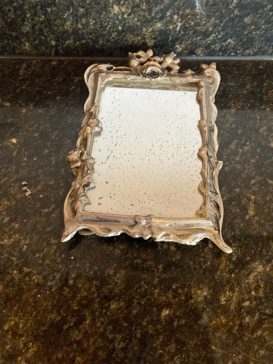 Vintage metal frame mirror - Image 1