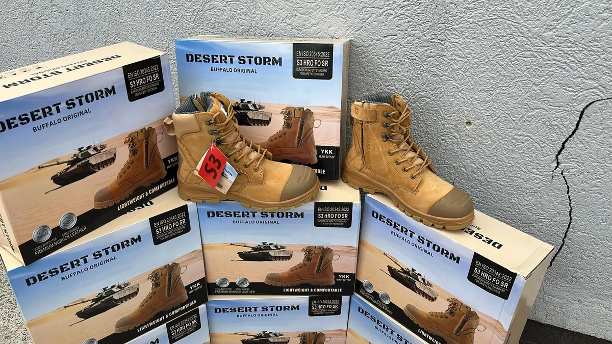 Desert Storm S3 Zip Work Boots all sizes - Image 3