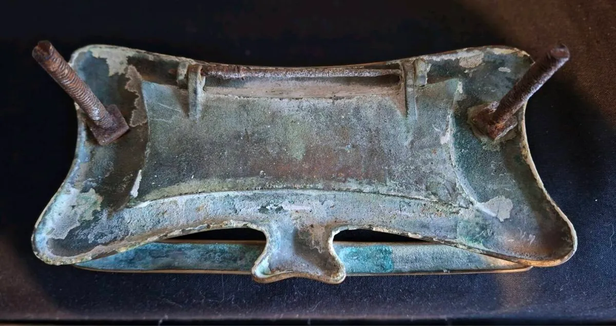 Antique Reclaimed Brass Letterbox w/Door Knocker - Image 4