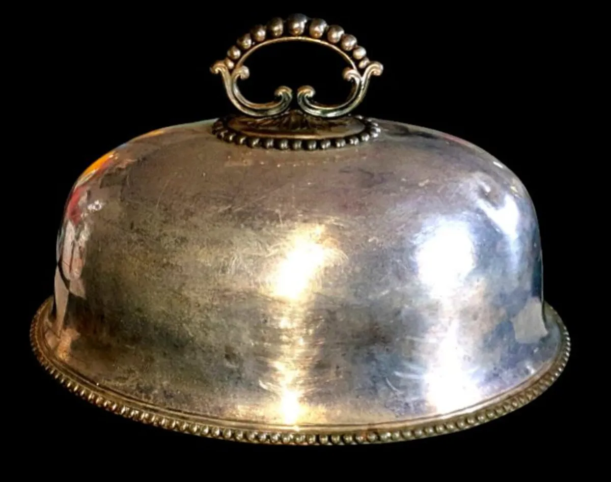 Antique Victorian Silver Plate Meat Dome - Image 1