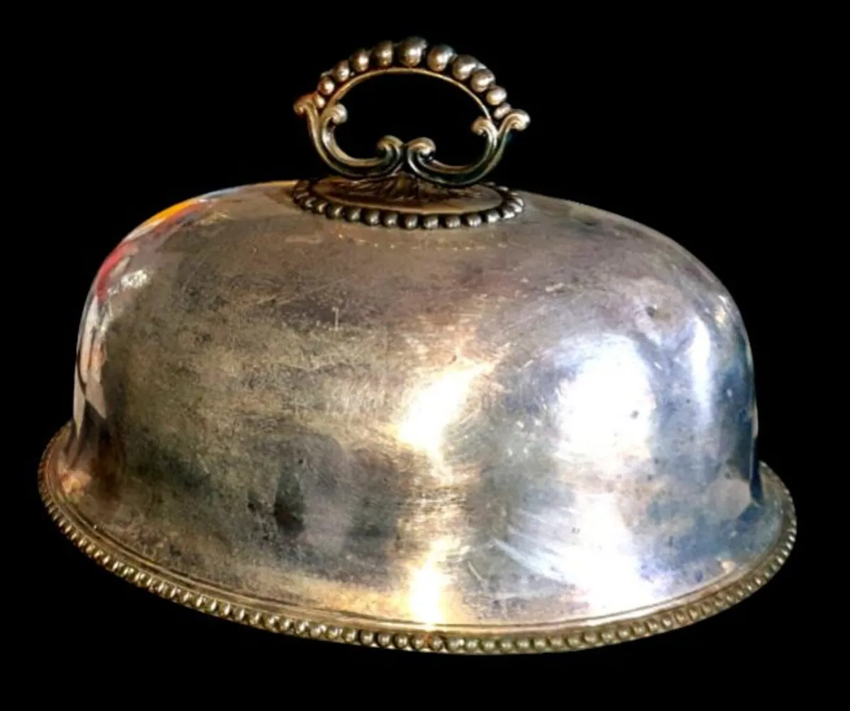 Antique Victorian Silver Plate Meat Dome - Image 2