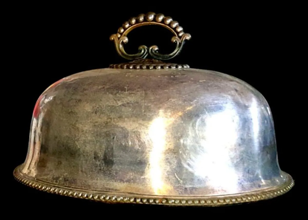 Antique Victorian Silver Plate Meat Dome - Image 4