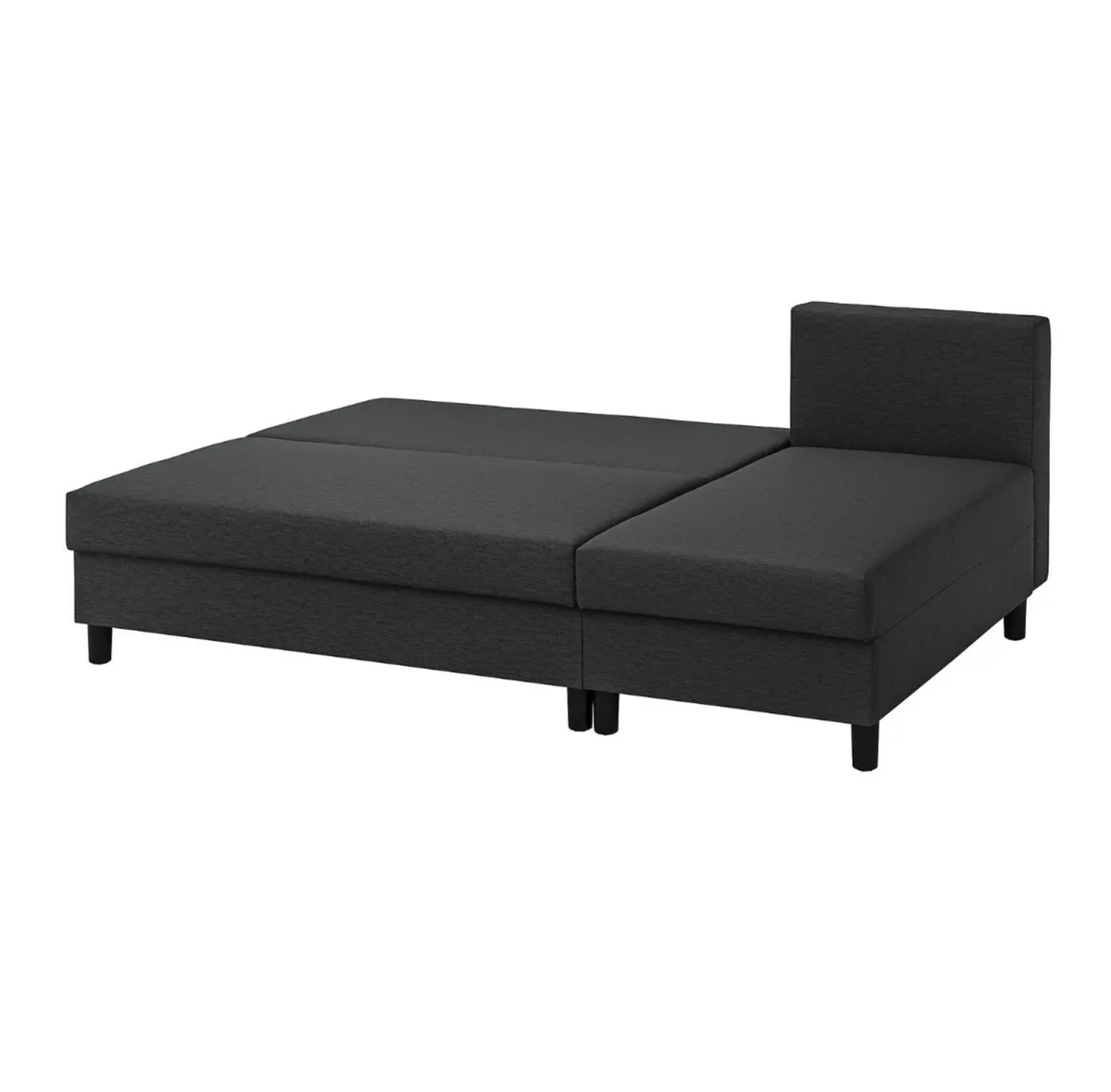 3-seat sofa-bed with chaise lounge dark grey - Image 3