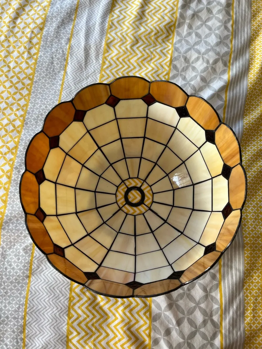 Vintage Tiffany-style stained glass lampshades - Image 2
