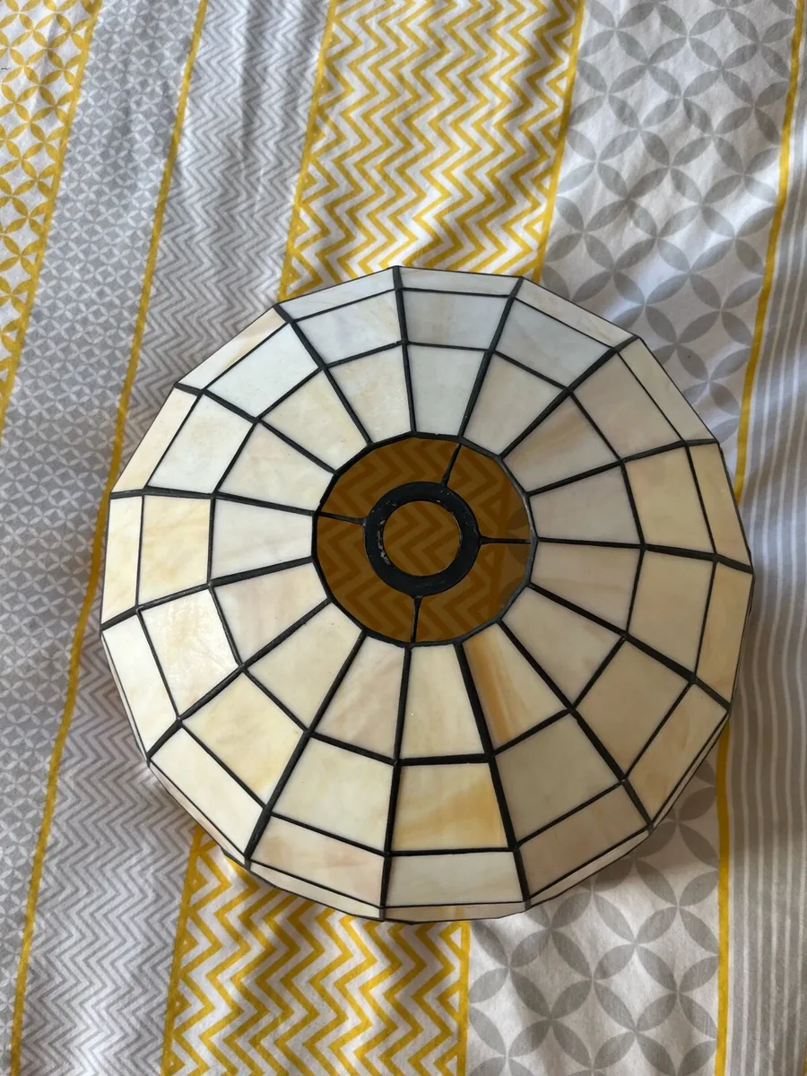 Vintage Tiffany-style stained glass lampshades - Image 3