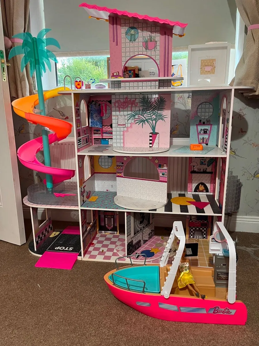 LOL Surprise Doll house with Barbie dream boat