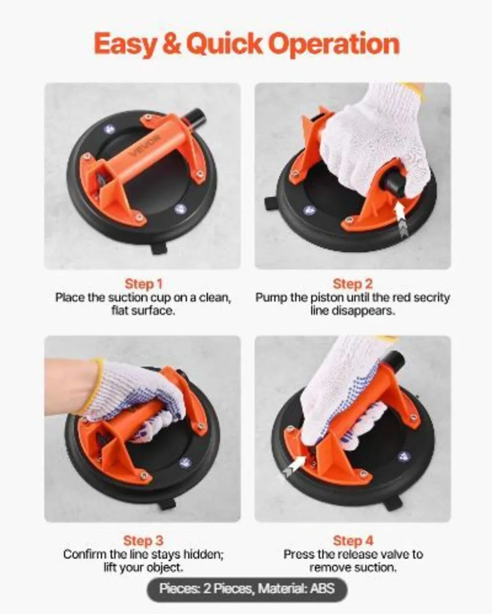 Vacuum Suction Cup, 203 mm Vacuum Glass Lifter - Image 4