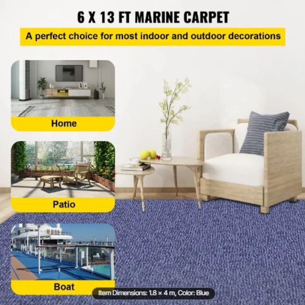 Indoor Outdoor Rug Carpet 5.9x13ft Outdoor - Image 4