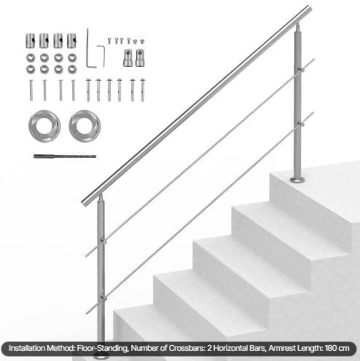180.1 cm Handrails for Outdoor Steps 2 - Image 3