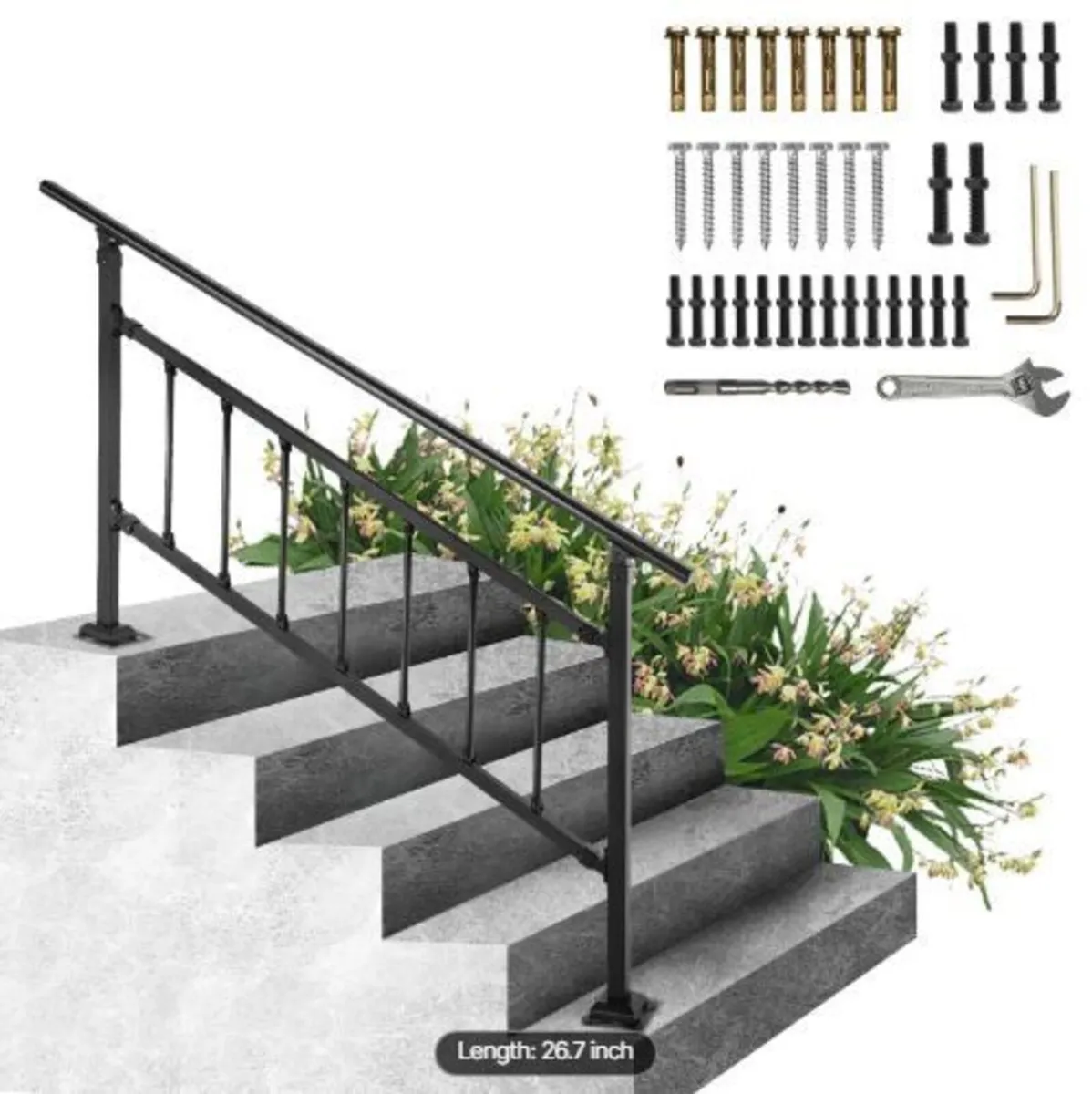 Outdoor Stair Railing, Fits for 1-4 Steps - Image 4