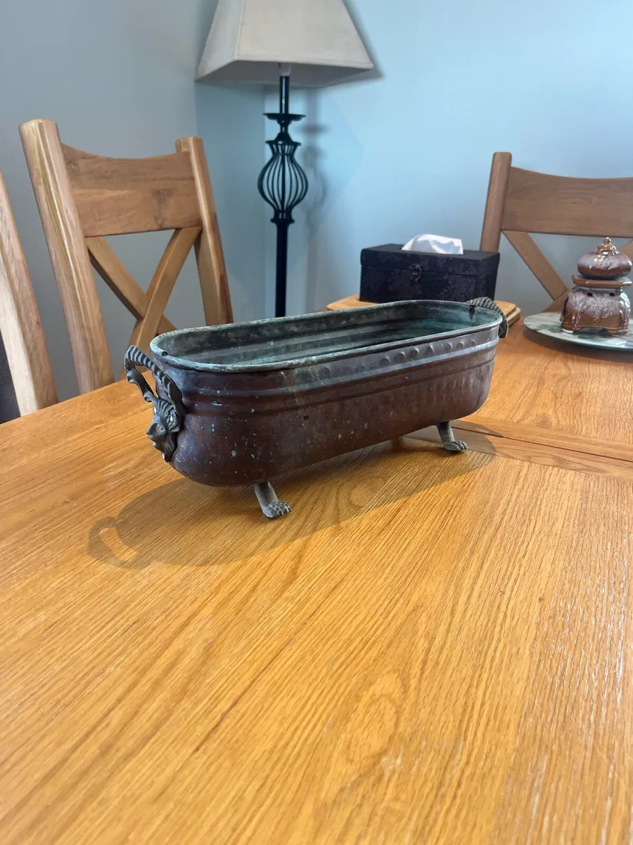 Antique Copper Planter - Image 1