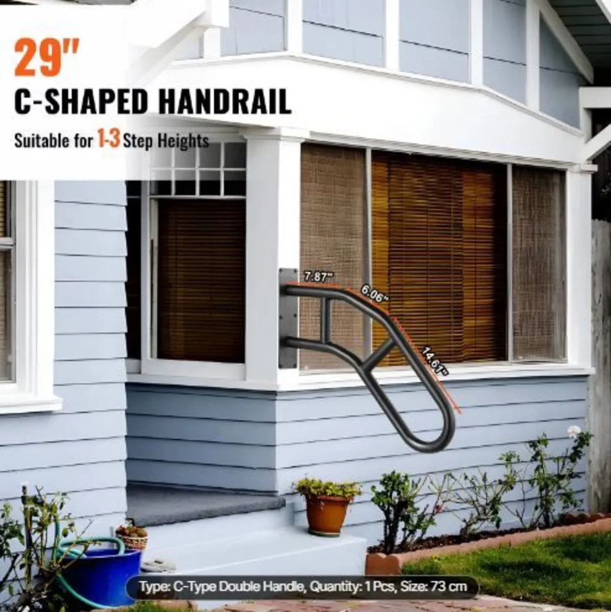 Handrails for Outdoor Steps, 29" Length Wall - Image 4
