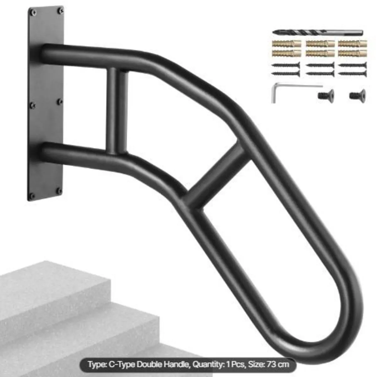 Handrails for Outdoor Steps, 29" Length Wall - Image 1