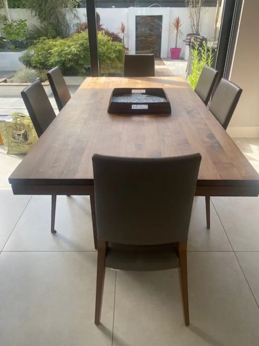 Caseys Solid Walnut Dining Table and chairs - Image 1
