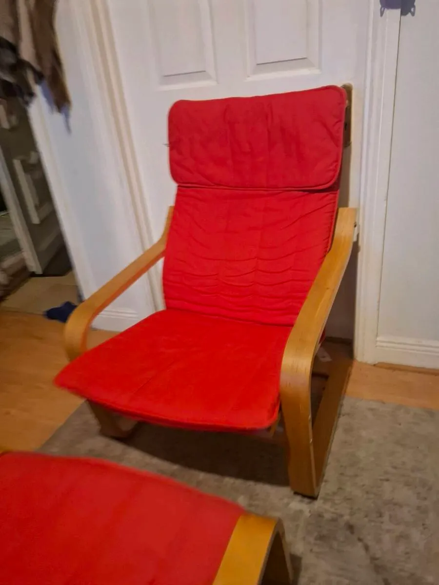 IKEA POÄNG Armchair & Footstool (DELIVERY) - Image 2