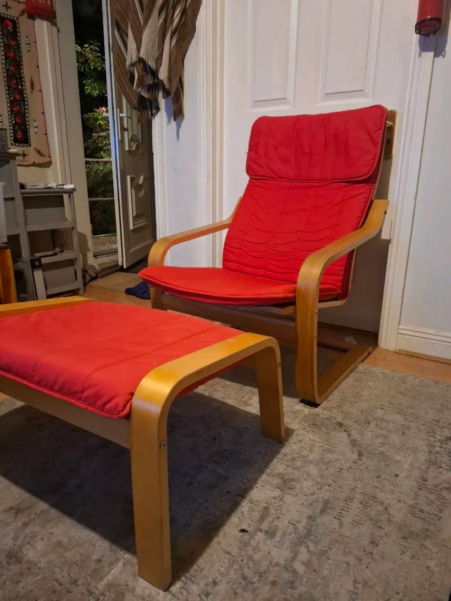 IKEA POÄNG Armchair & Footstool (DELIVERY) - Image 1