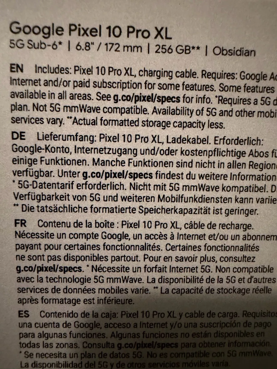 Google Pixel 10 pro XL 256GB Sealed (IRISH/EU) - Image 2