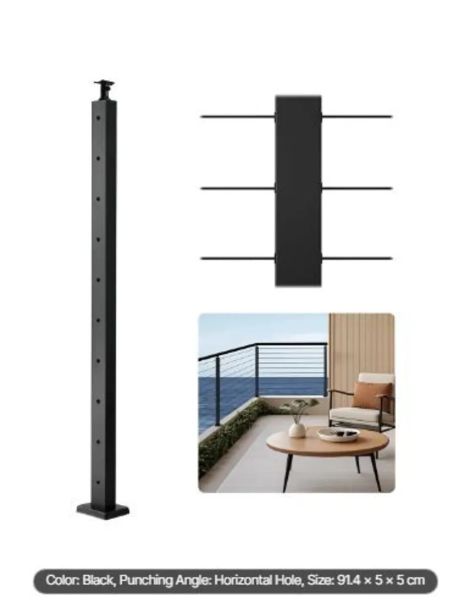 1-Pack Cable Railing Post, 36x2x2 In - Image 3