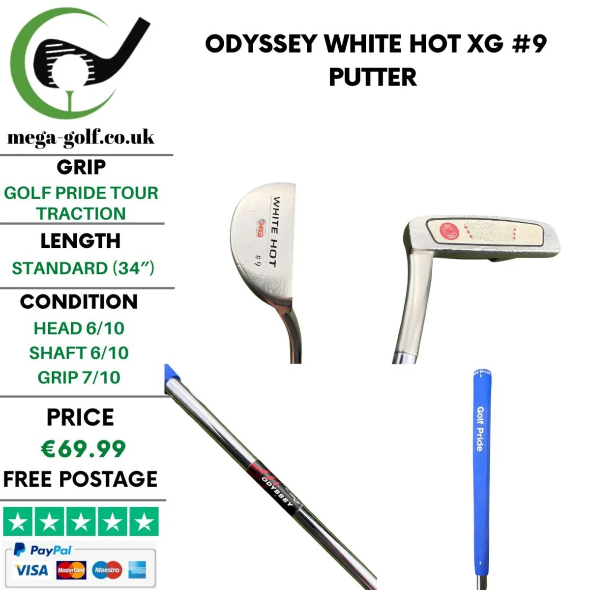 Odyssey White Hot XG #9 Putter / 34'' - Image 1