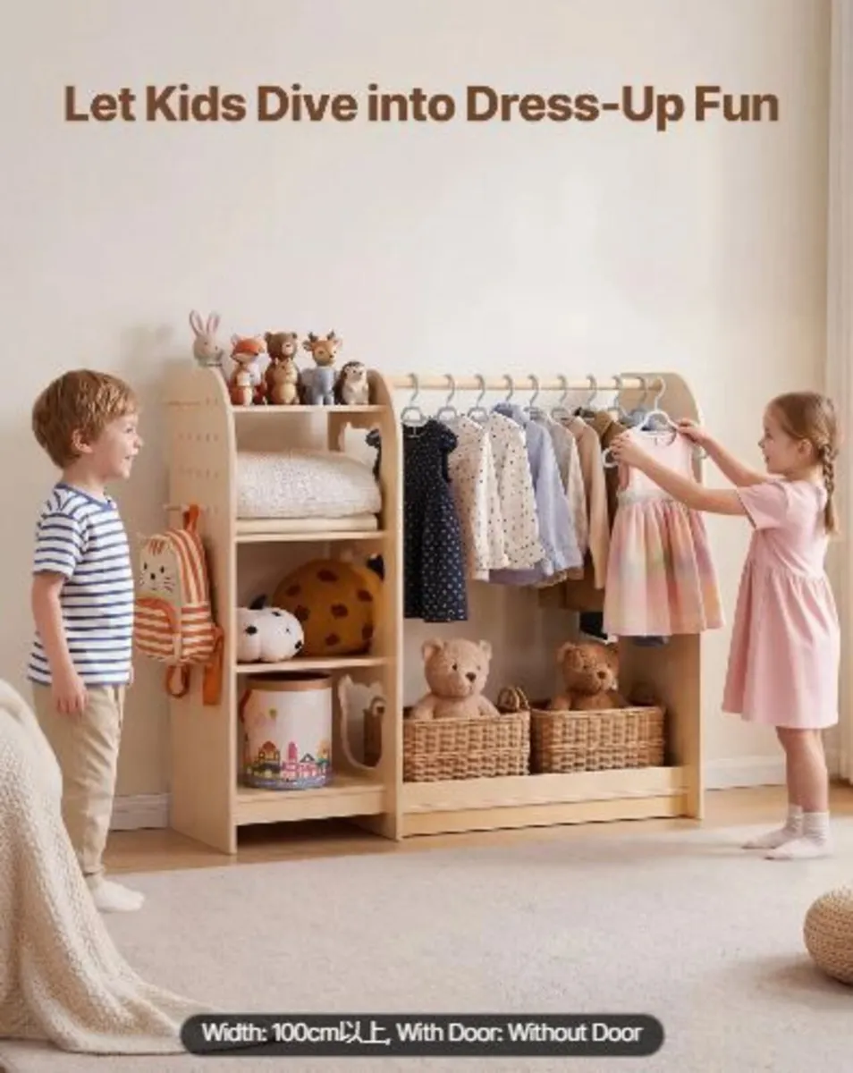 Kids Dress Up Storage, with Mirror - Image 2