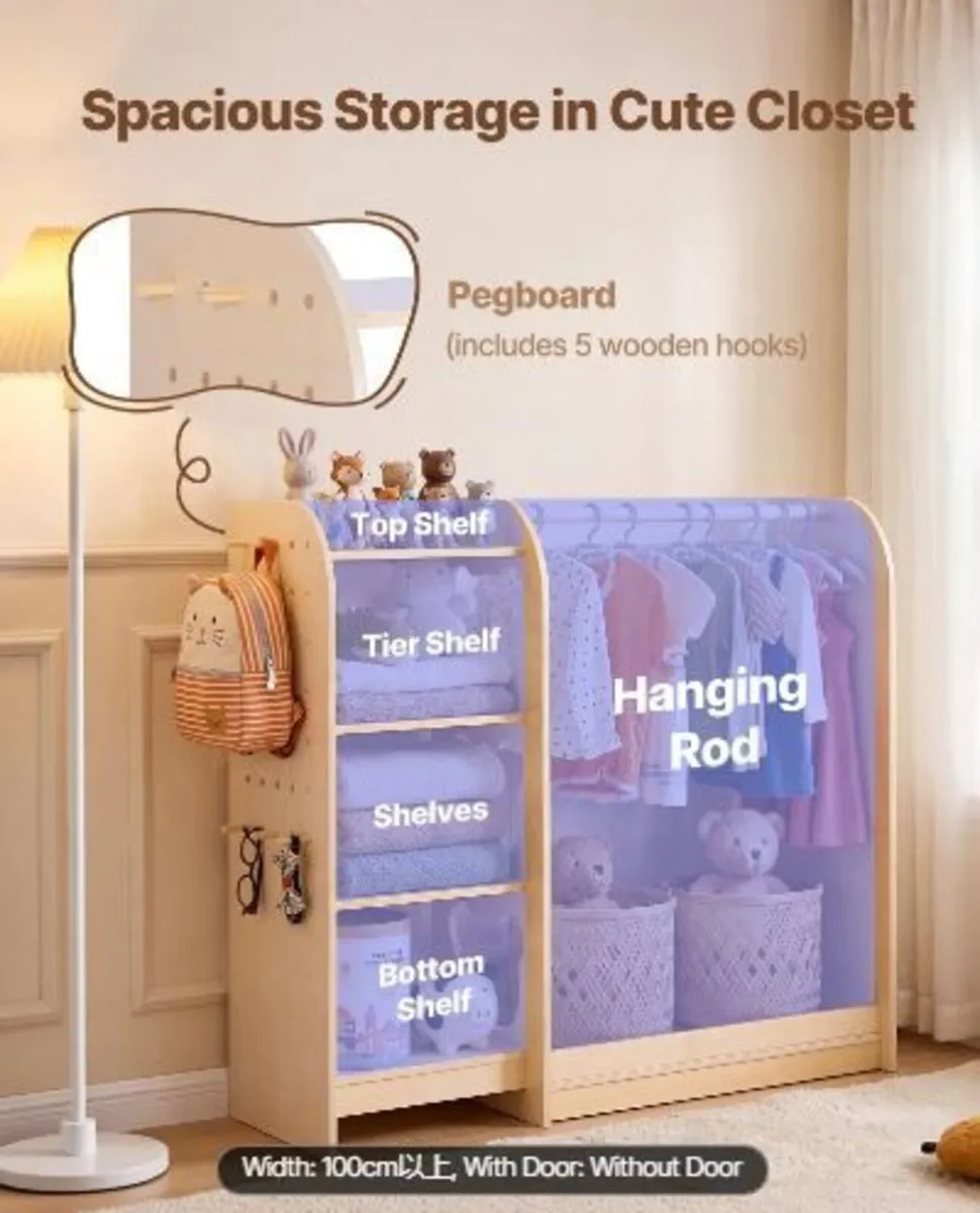 Kids Dress Up Storage, with Mirror - Image 4