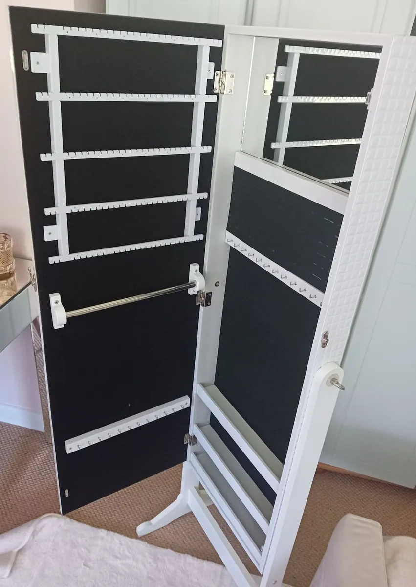 White Freestanding Jewellery Cabinet - Image 1