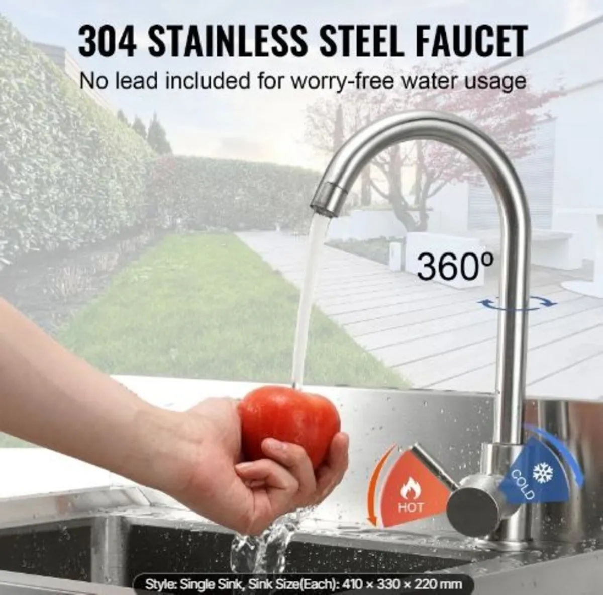 Stainless Steel Utility Sink, 1 Compartment - Image 4