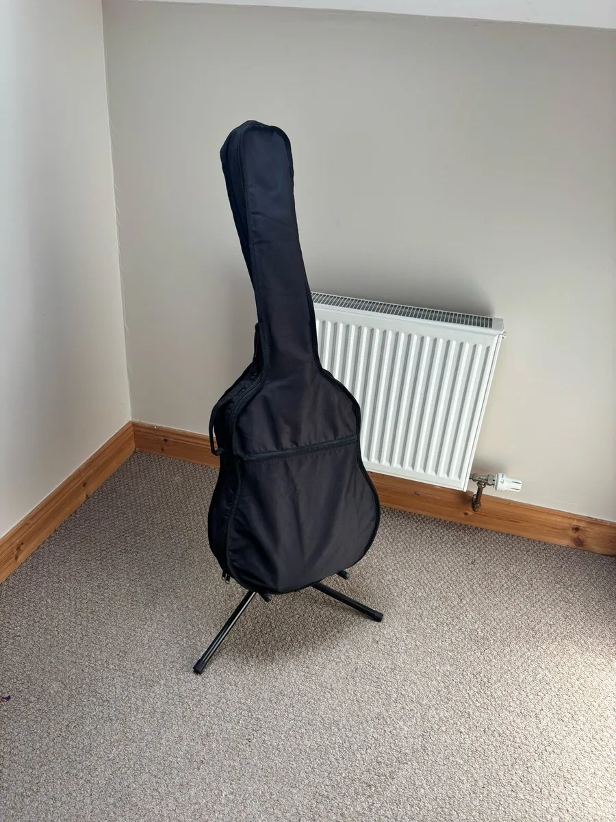 Acoustic guitar with bag,stand and picks - Image 4
