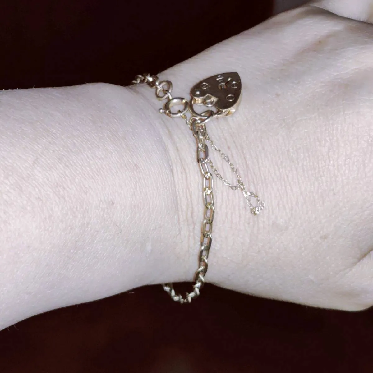 BOX LINK PADLOCK, 9CT SOLID Gold 5.59g Bracelet ! - Image 4
