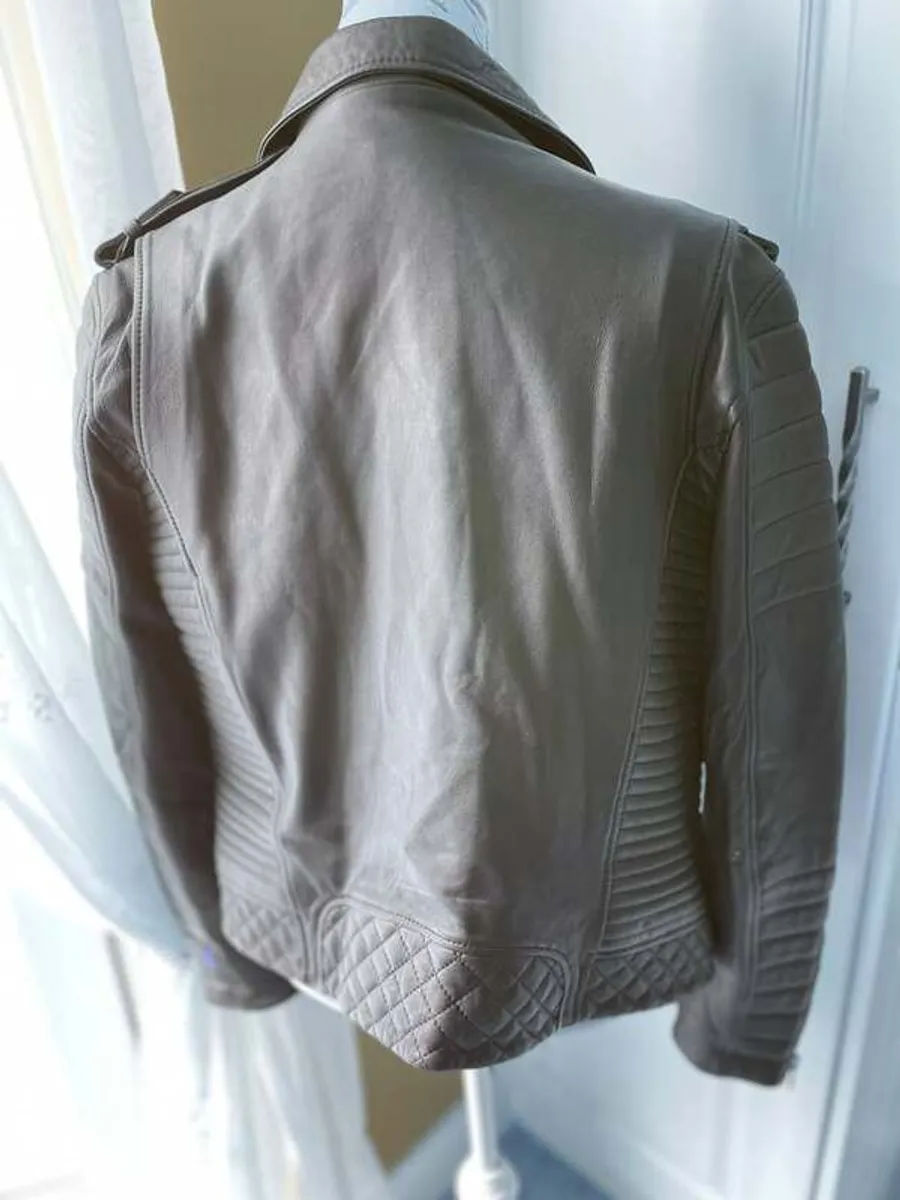 BODA SKINS Lambskin Leather Biker Jacket Size L Bruce Springsteen River Tour 2016 Patch - Image 2