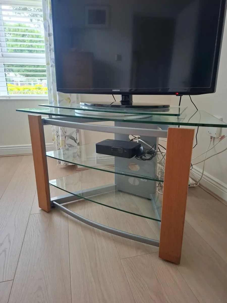 Glass Corner TV Unit with Swivel Top - Image 2