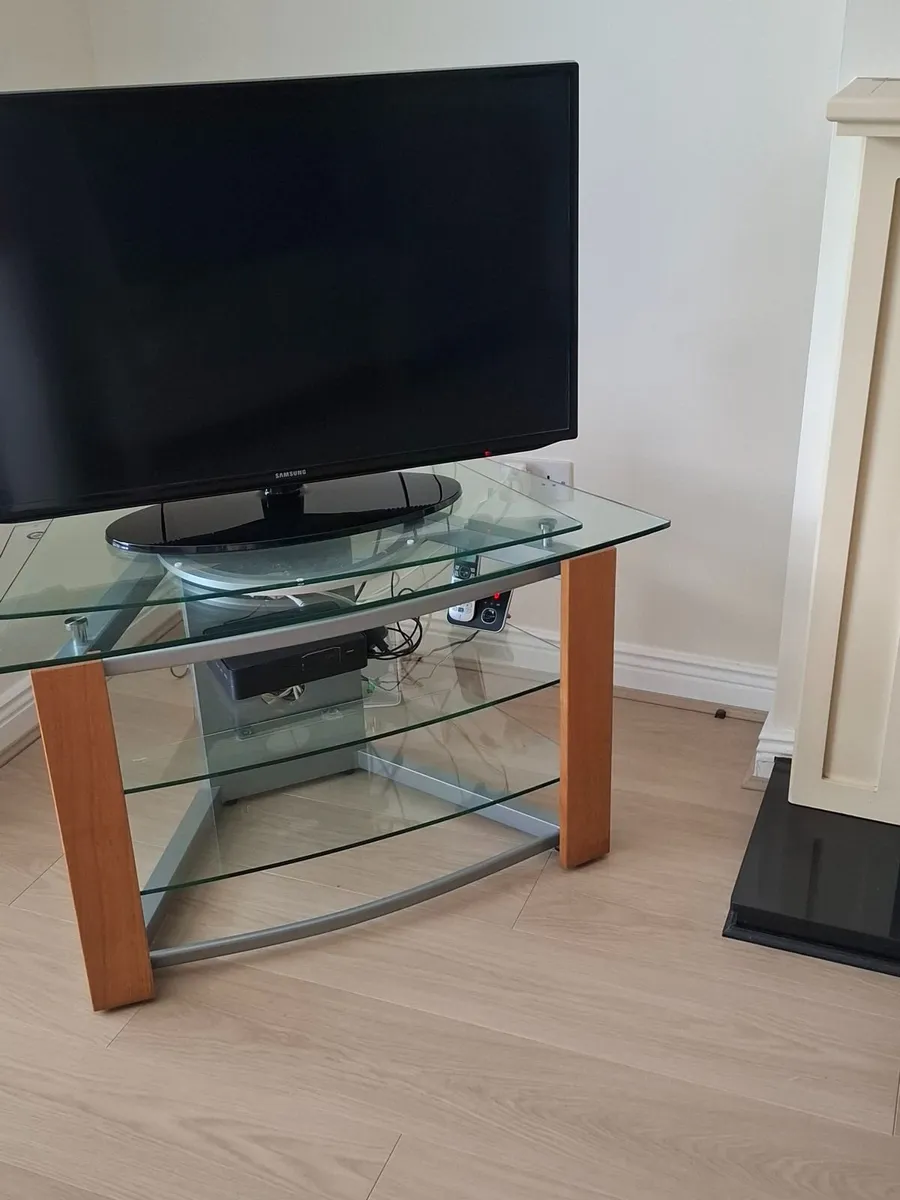Glass Corner TV Unit with Swivel Top - Image 1
