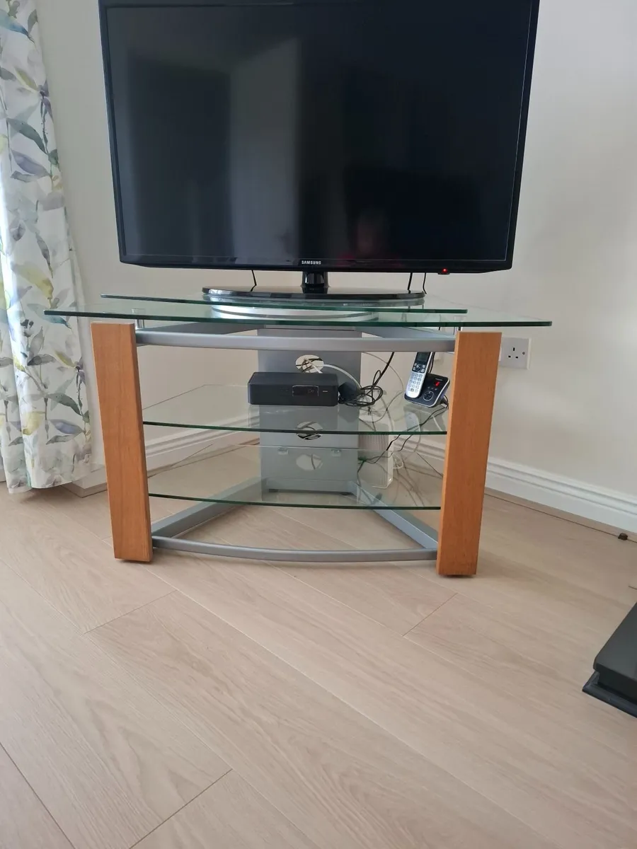 Glass Corner TV Unit with Swivel Top - Image 4