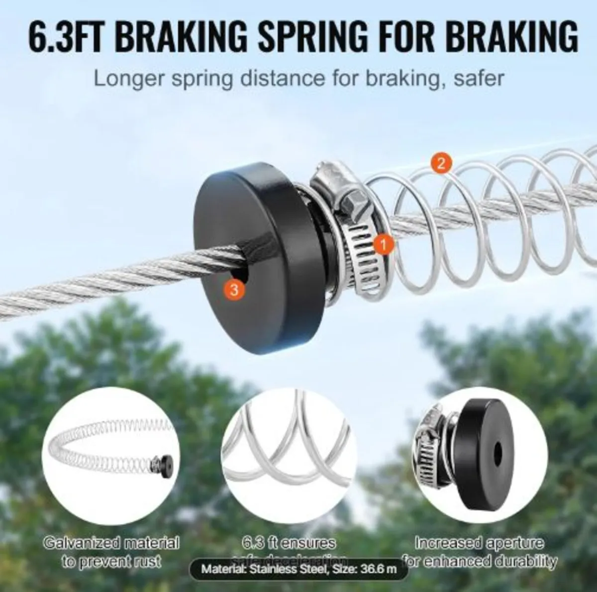 Zipline Kit for Kids and Adult, 36.6 m Zip Line - Image 4