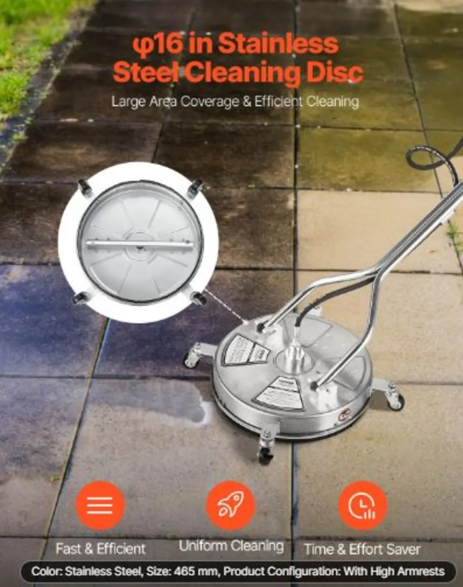 18" Pressure Washer Surface Cleaner, Stainless - Image 3